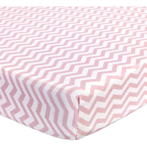 Abstract Portable Crib Sheet Chevron - Pink