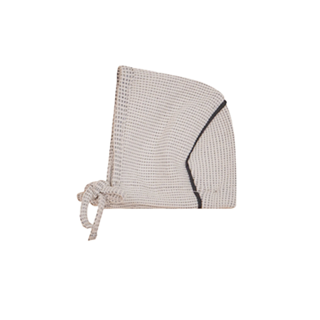 Waffle Knit Bonnet - White/black