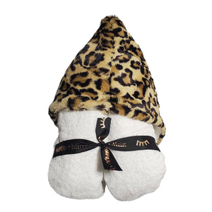 Winx And Blinx Pompom Hooded Towel - White/leopard