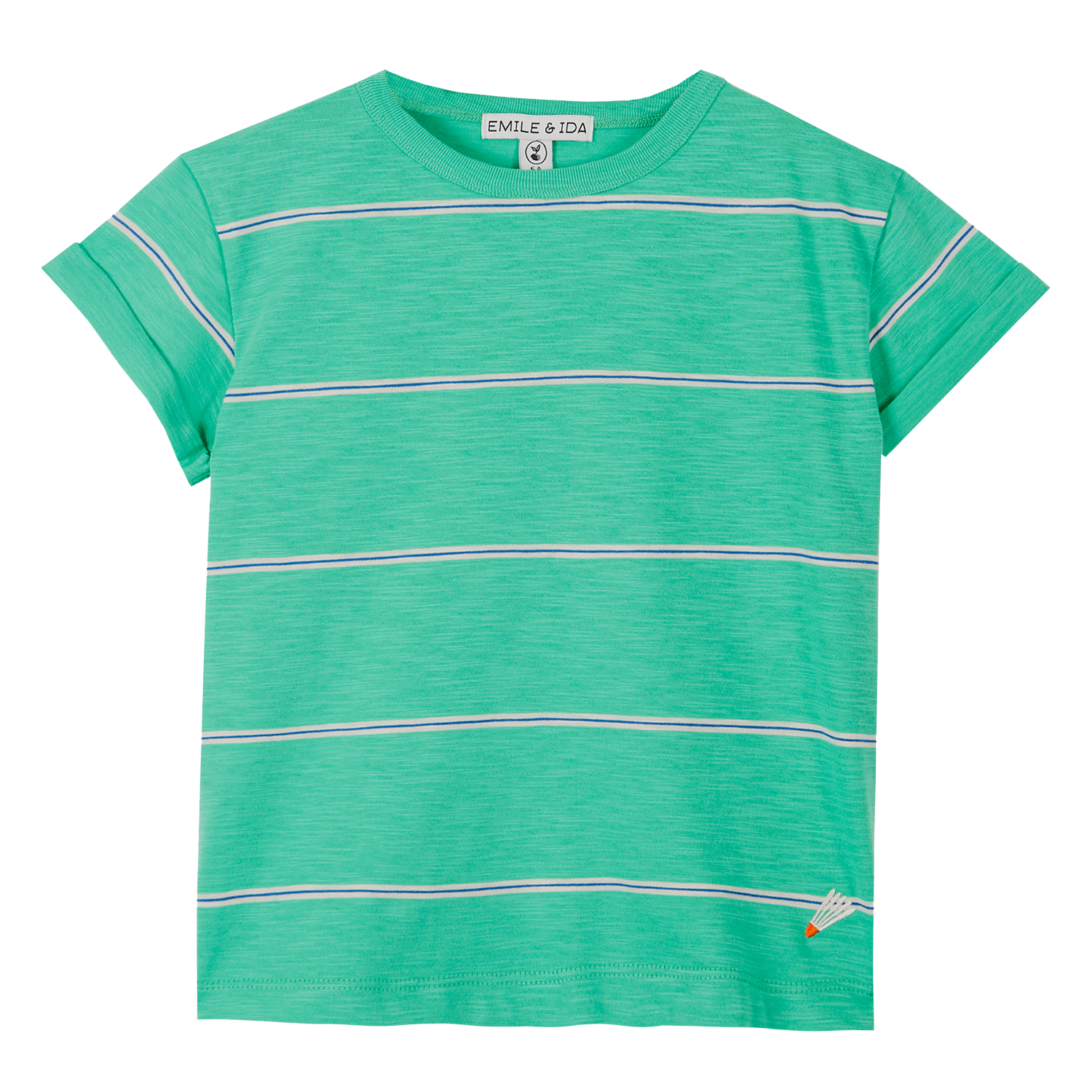 Emile et Ida Striped Tee Shirt - Aqua Green