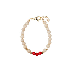 Picky Jade Stone With Beads - Dye And Red