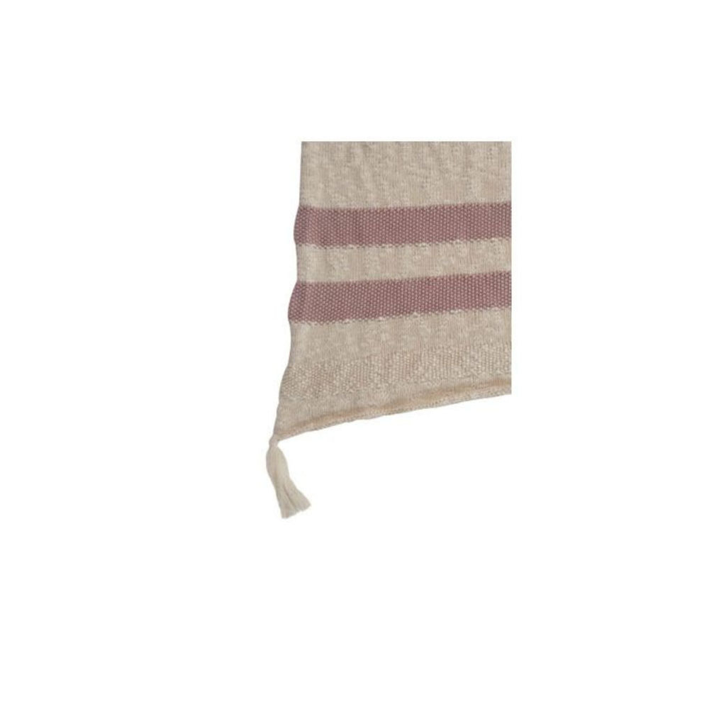 Washable Knitted Blanket Stripes - Nat Vintage Nude