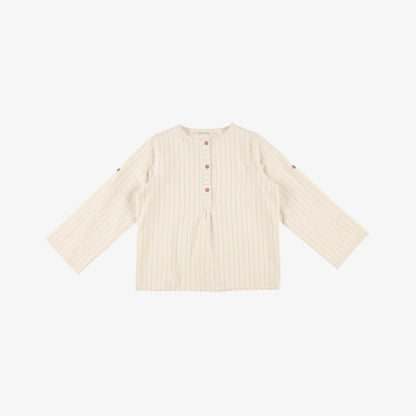 Belle Chiara Stripe Stitching Shirt - Lava