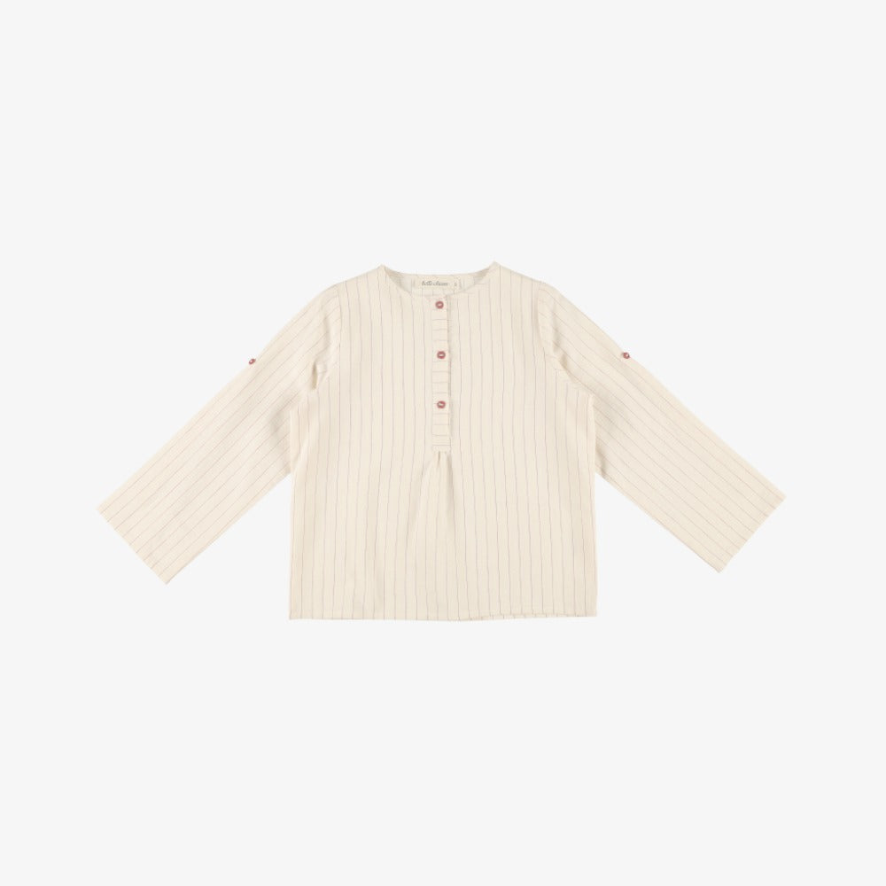 Belle Chiara Stripe Stitching Shirt - Lava