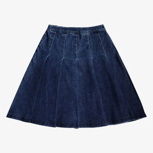 Kipp Denim Box Pleat Skirt - Blue