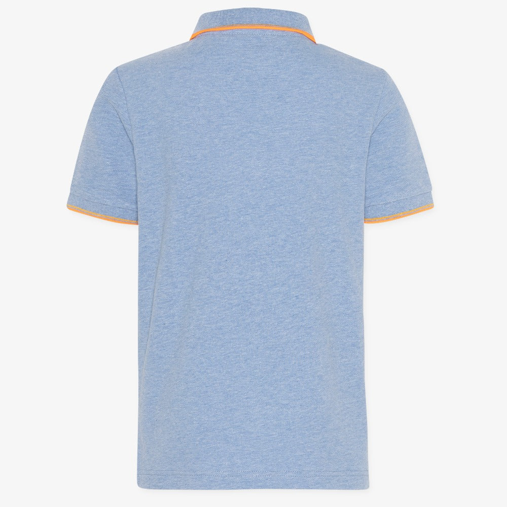 A076 Carter Logo Polo - Heather Blue