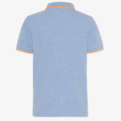 A076 Carter Logo Polo - Heather Blue