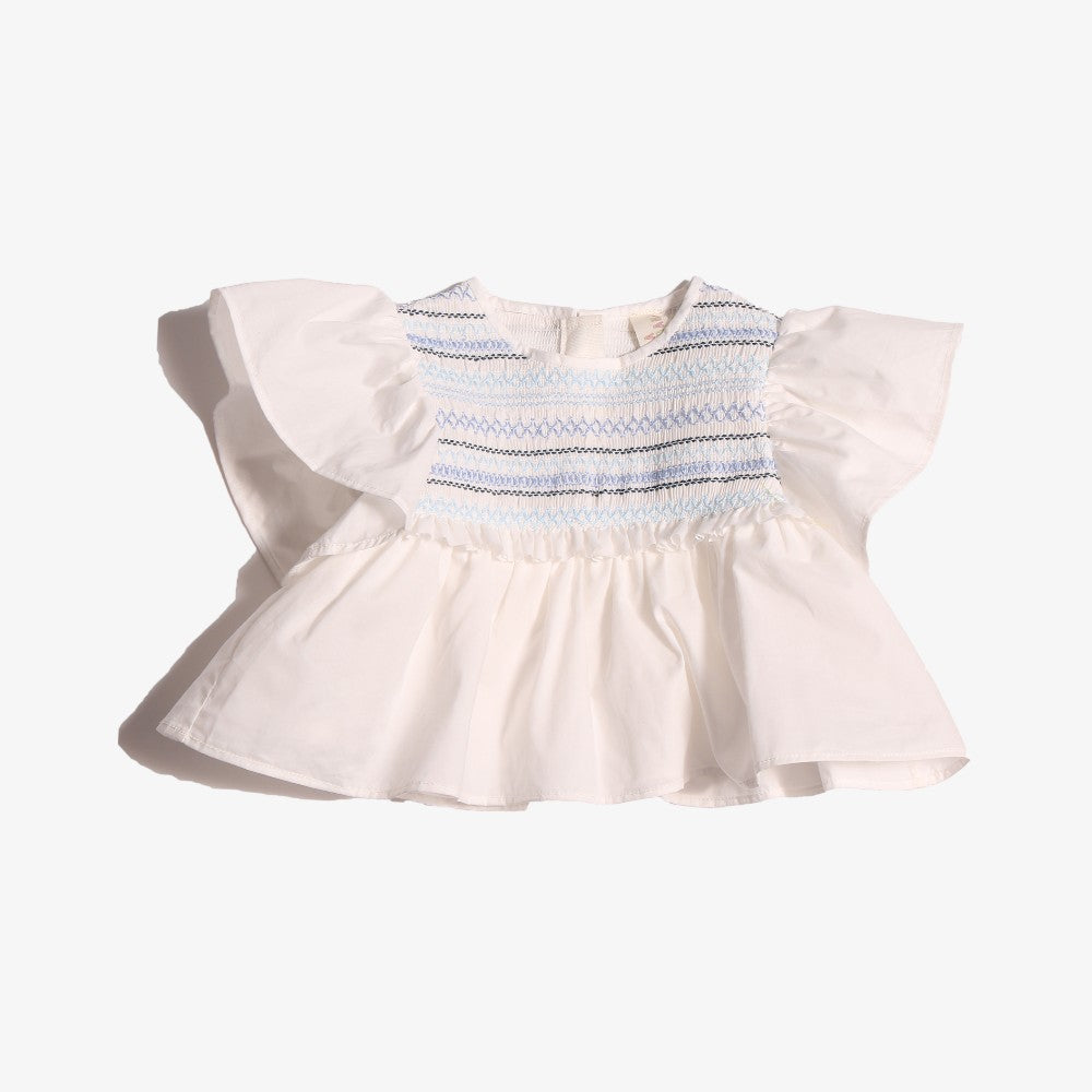 Tia Cibani Smocked Blouse And Bloomer - Sugar