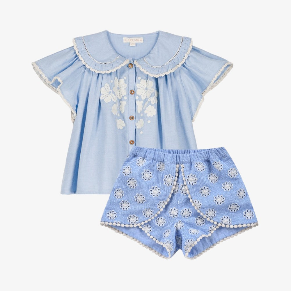 Louise Misha Malava Blouse And Bloomer - Light Blue