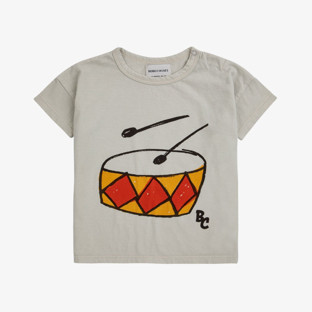 Bobo Choses Play The Drum T-Shirt - Beige