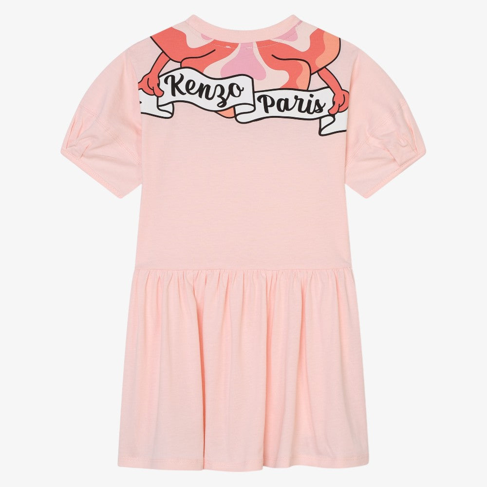 Kenzo Flowers On Neck Dress - Vieled Pink