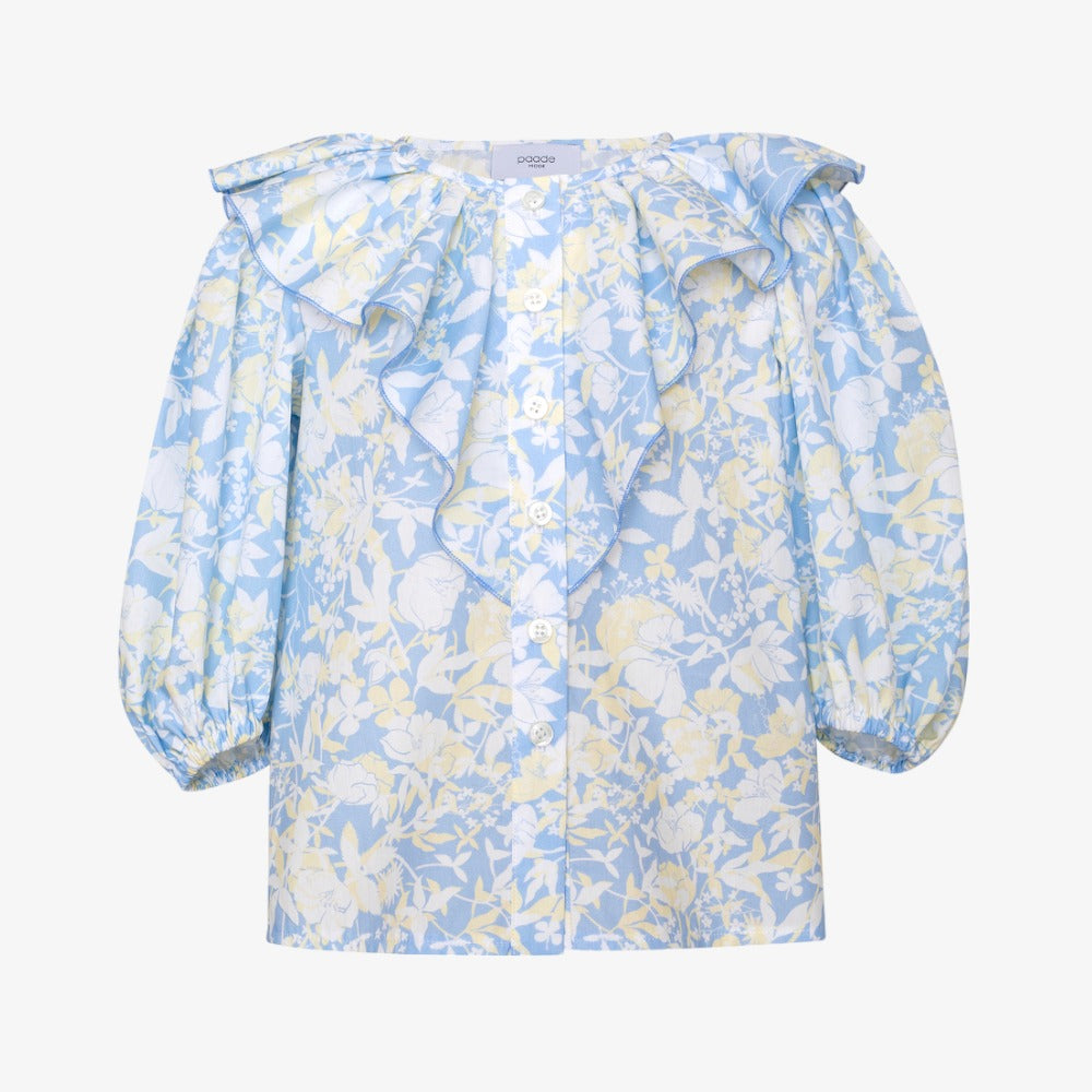 Paade Mode Floral Blouse And Skirt - Blue
