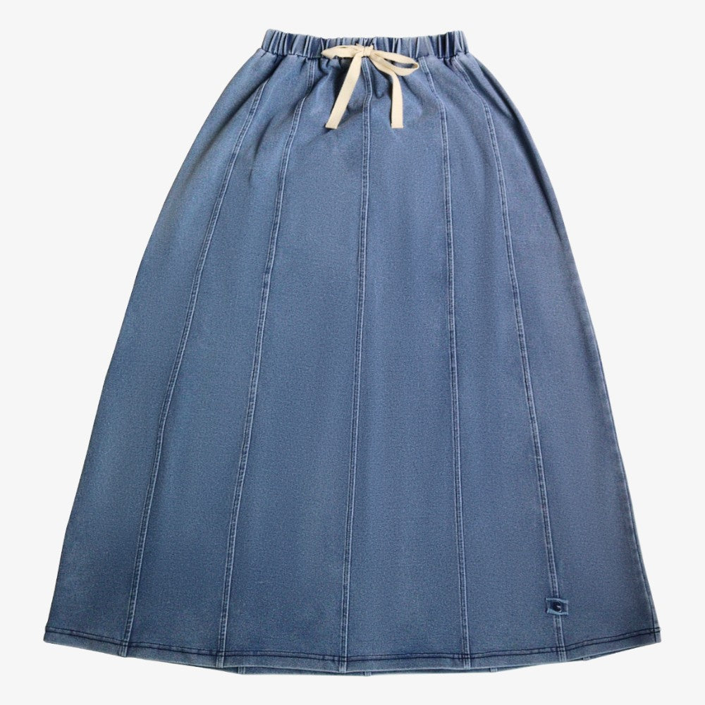 Kipp Denim Paneled Skirt - Light Blue