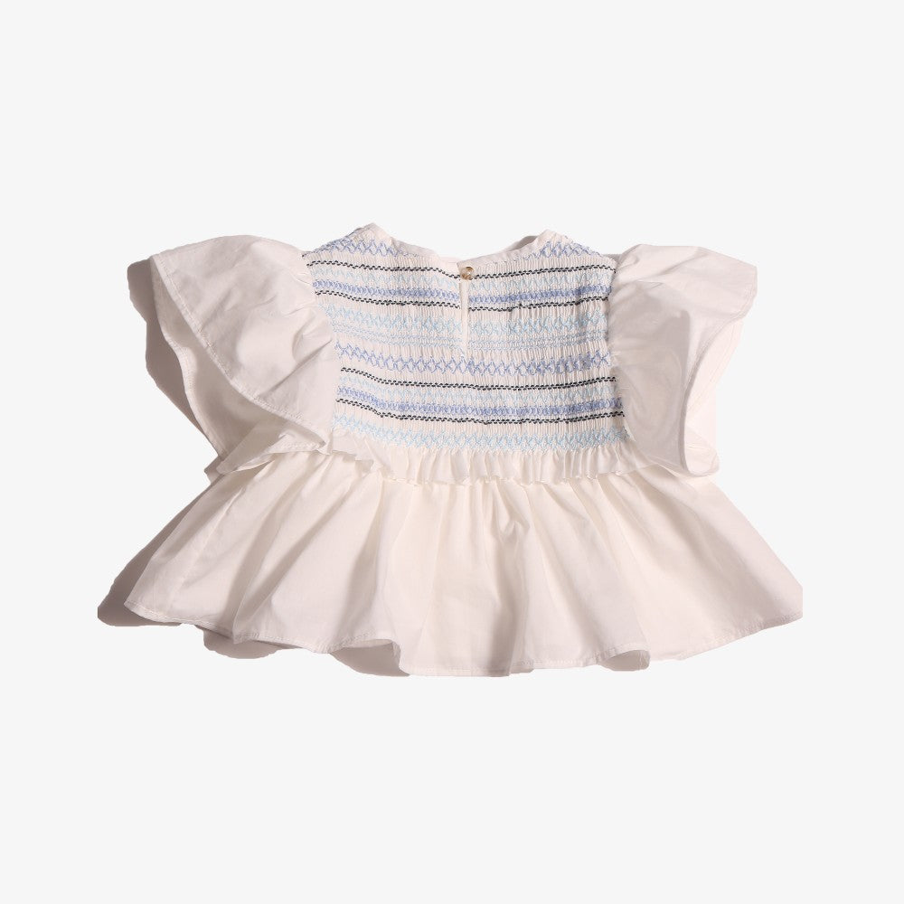 Tia Cibani Smocked Blouse And Bloomer - Sugar