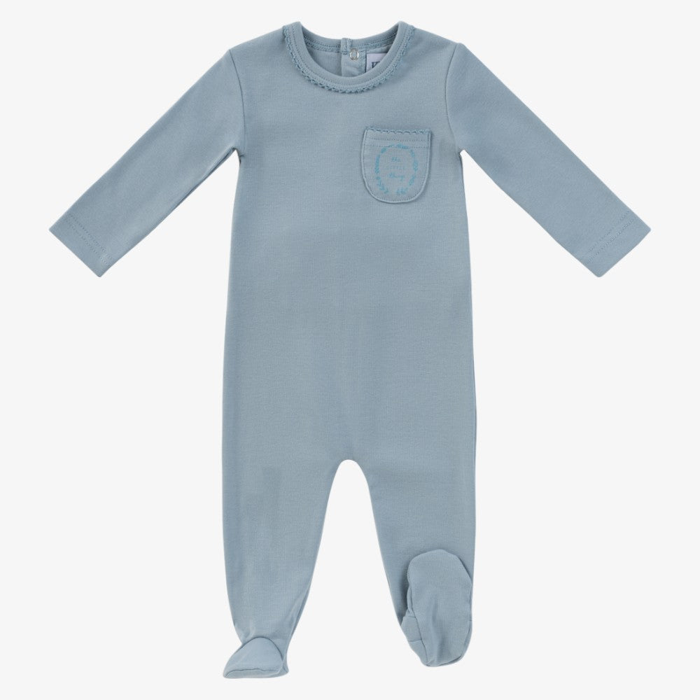 Kipp Embroidered Pocket Footie - Blue