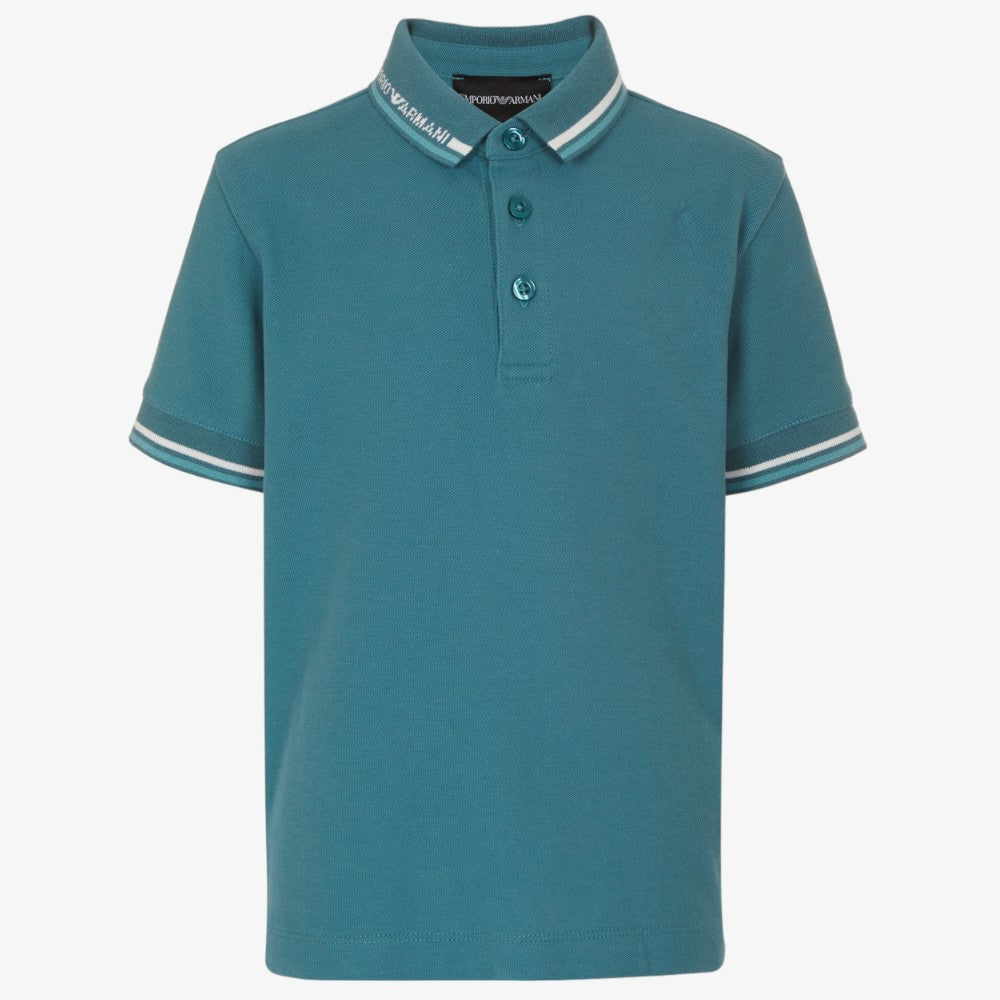 Emporio Armani Stripe Trim Polo - Blue