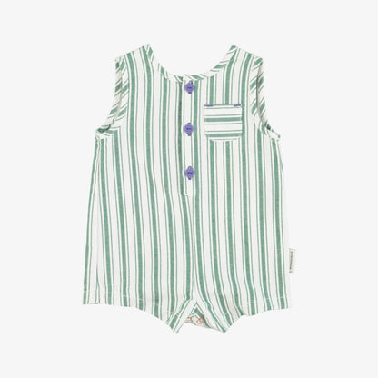 Piupiuchick Striped Romper - White-green