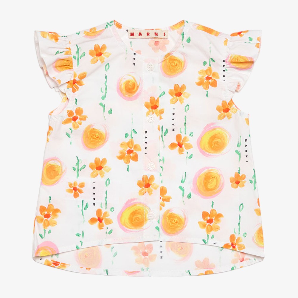 Marni Floral Blouse And Bloomer - White