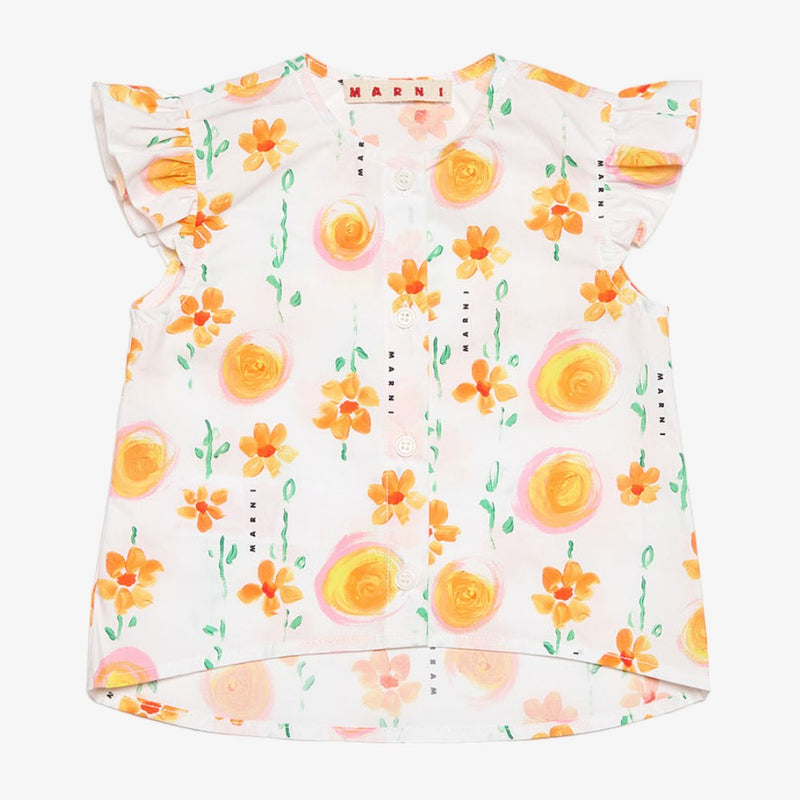 Marni Floral Blouse And Bloomer - White