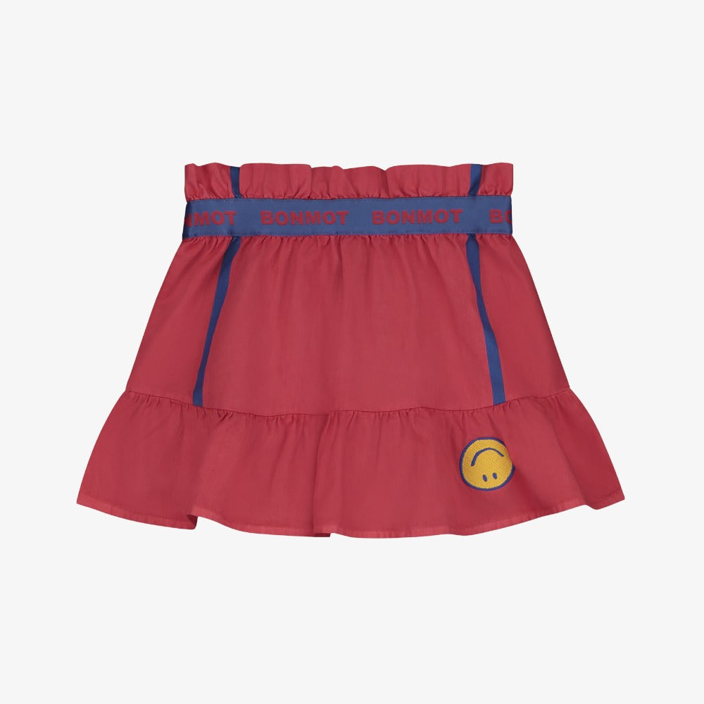 Bonmot Smile Stripe Skirt - Red