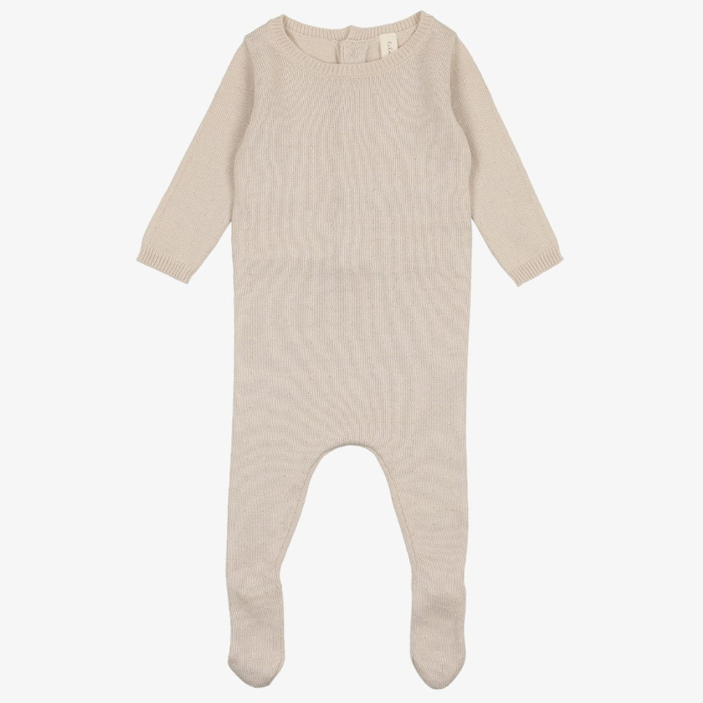 Lilette Dotted Knit Footie - Taupe