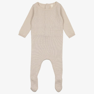 Lilette Dotted Knit Footie - Taupe