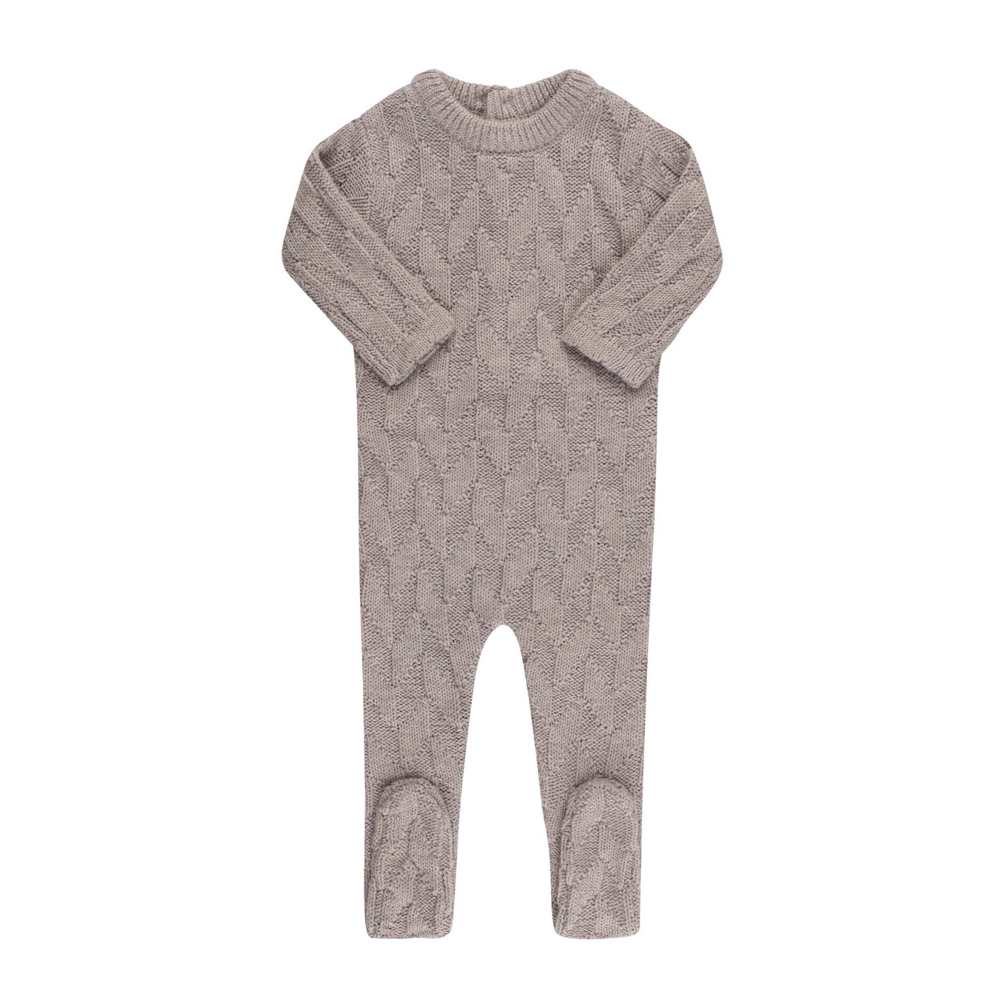 Pippin Jigsaw Knit Footie - Heather Dove