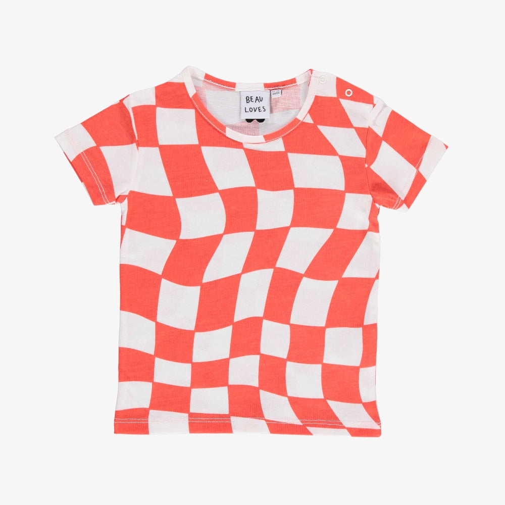 Beau Loves Check T-Shirt - Orange