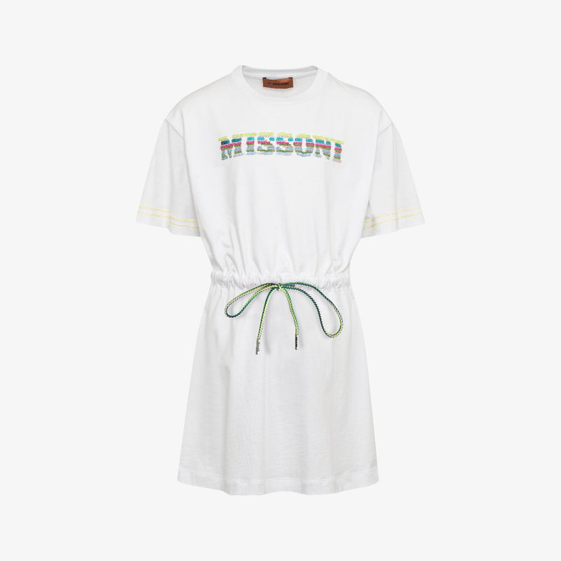 Missoni Logo Jersey Dress - White