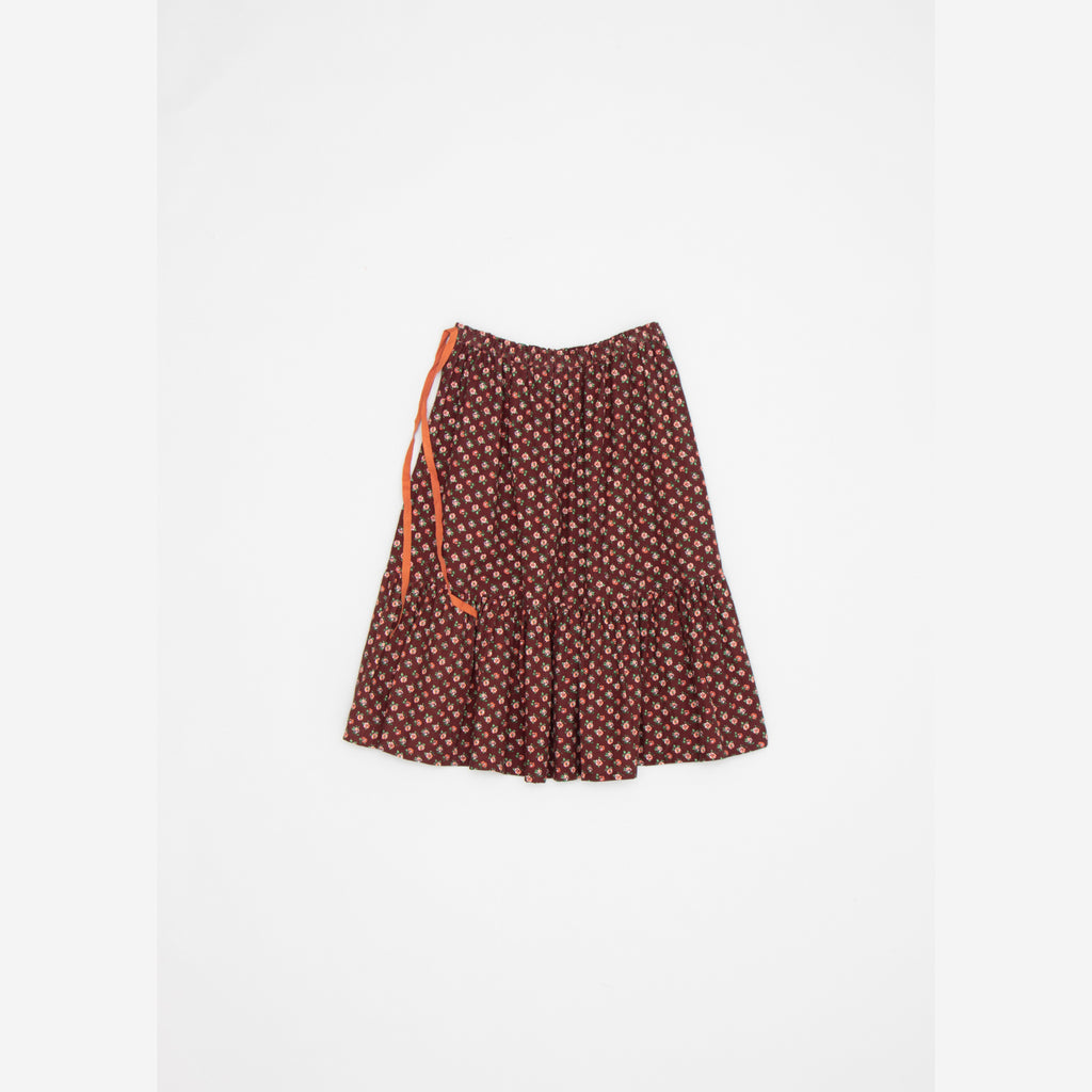 Caramel Woven Skirt - Chocolate Floral