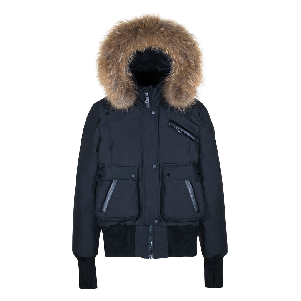 Ellabee Quilted Puff Bomber - Black