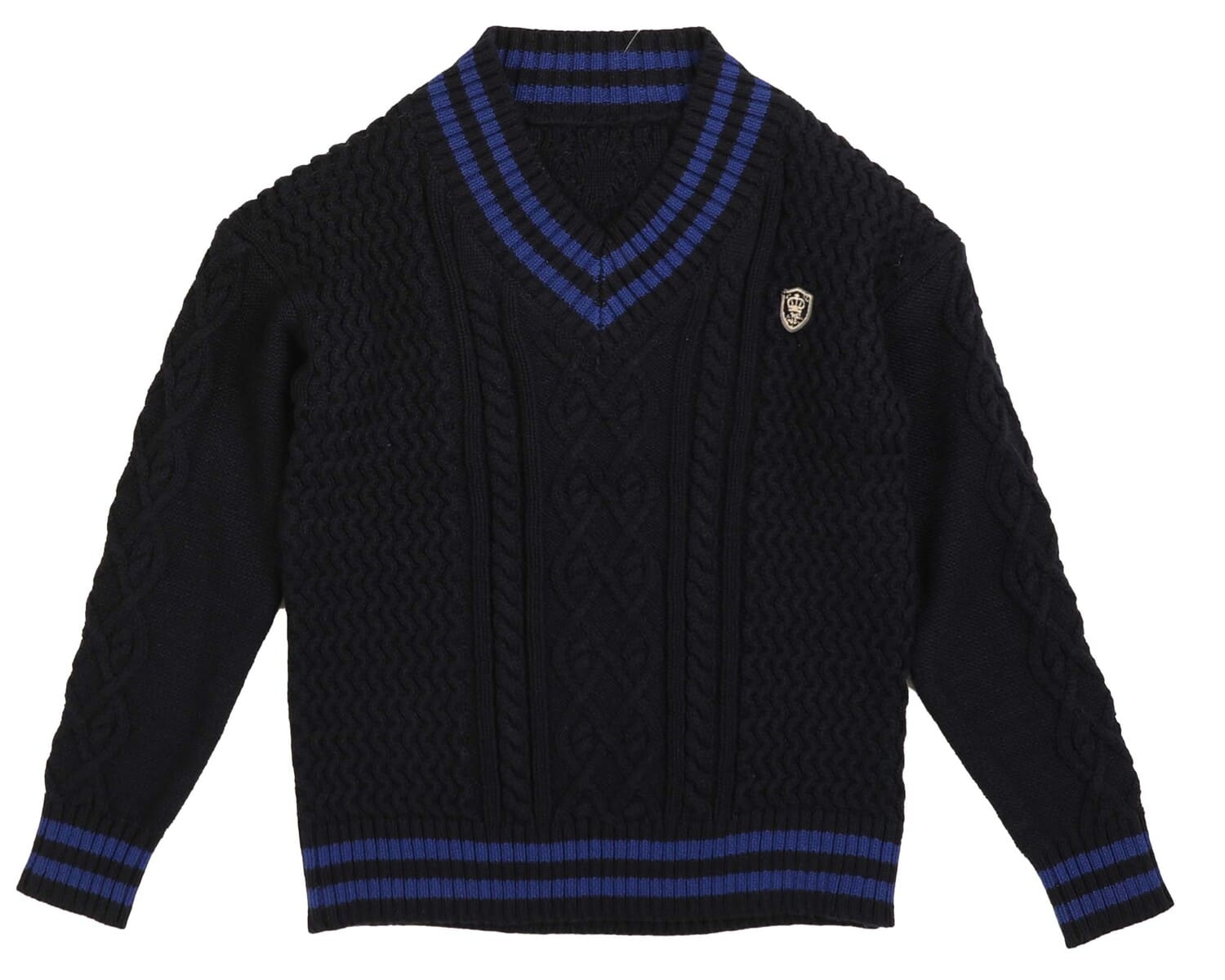 Belati Varsity Knit Sweater - Navy