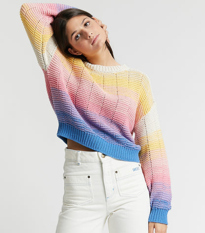 Indee Knitted Multi Sweater - Candy Pink