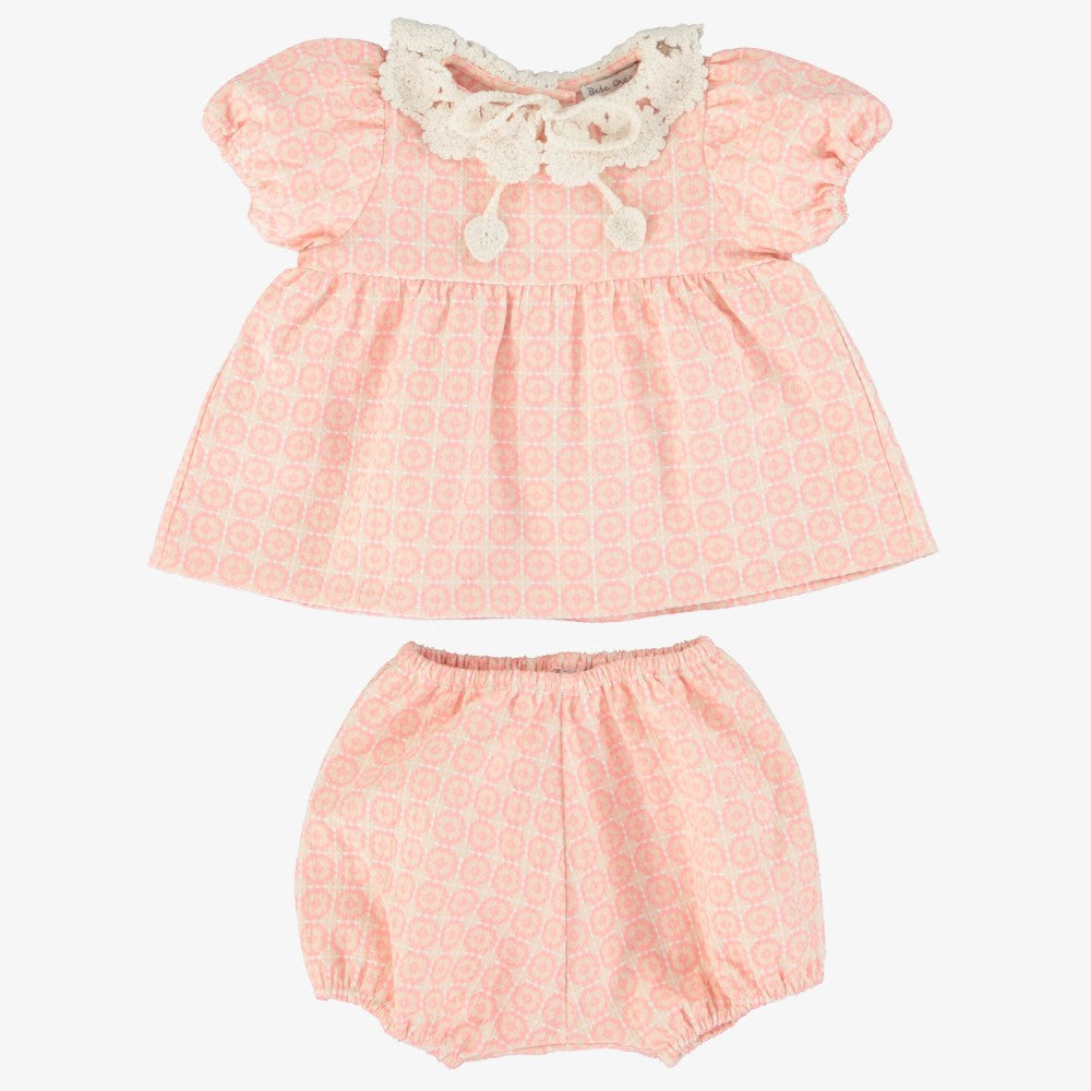 Bebe Organic Camille Blouse And Bloomer - Rose