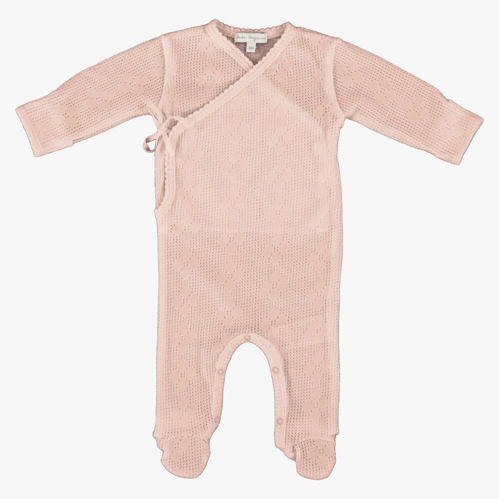 Bebe Organic Blooms Wrap Footie - Dusty Rose