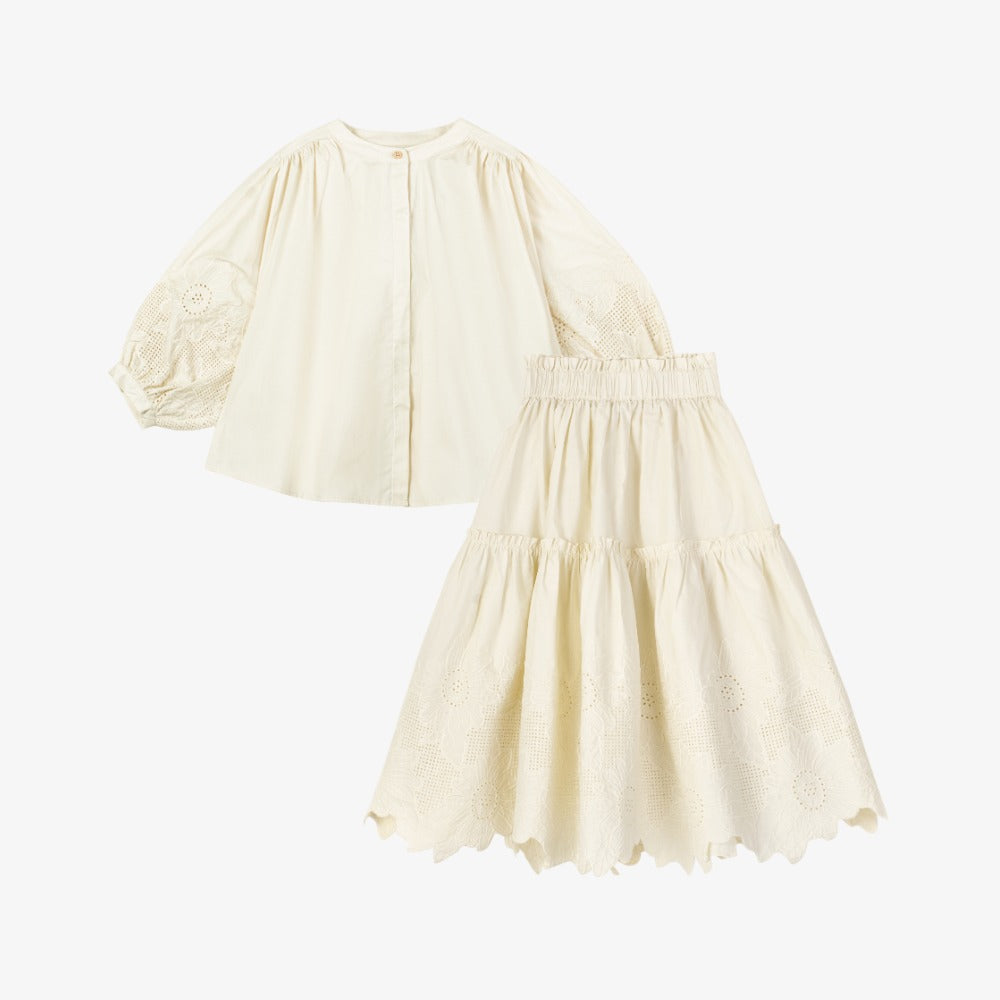 Cera Una Volta Christina Shirt And Skirt - Cream