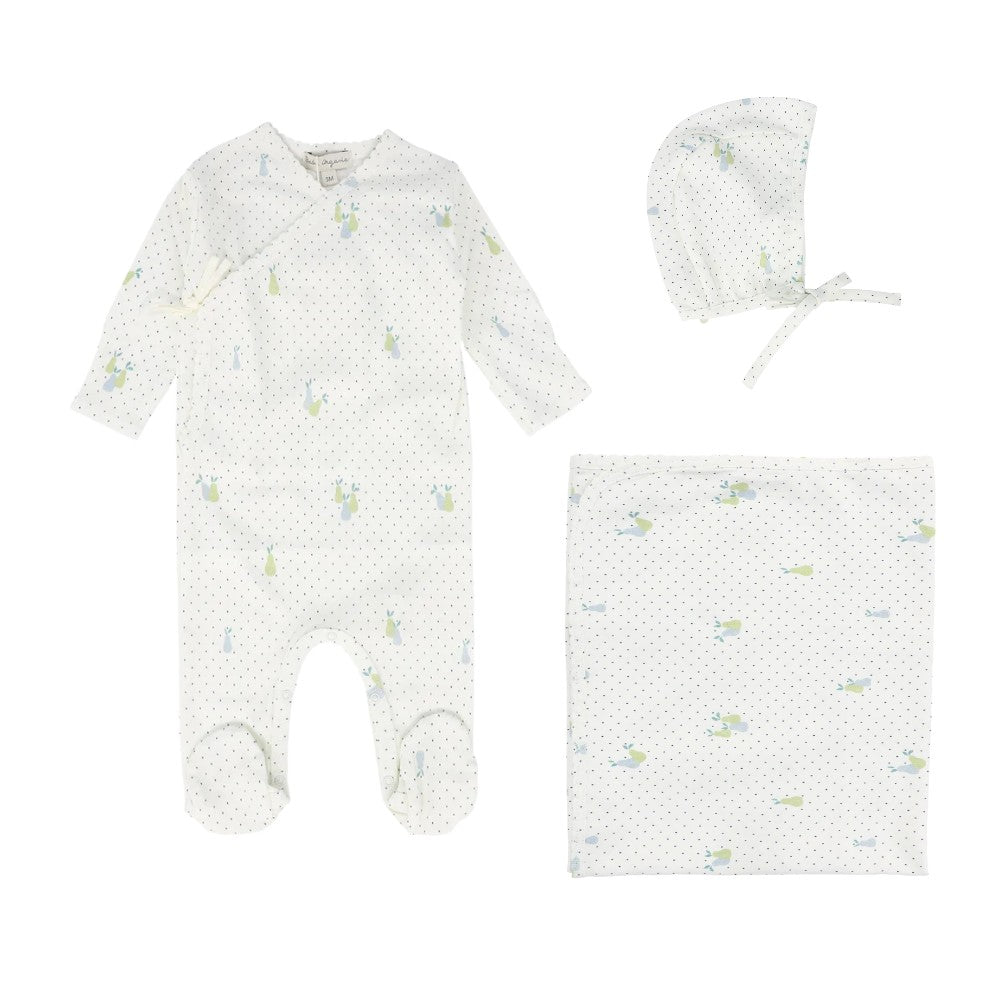 Bebe Organic Ida Wrap Take Me Home Set - Green Pear