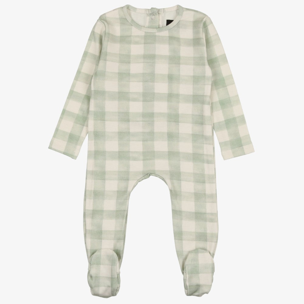 Cuddle & Coo Checked Footie - Mint