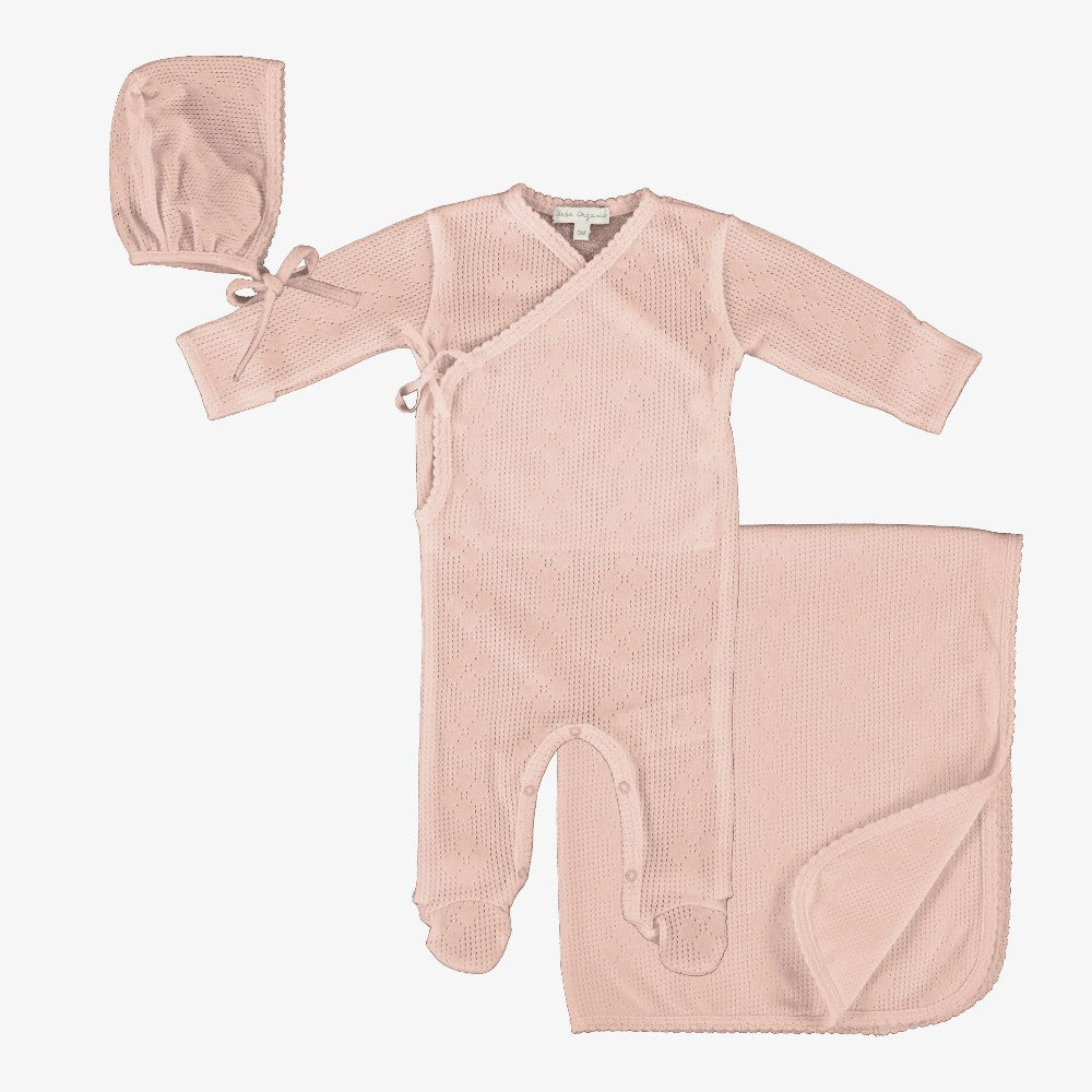 Bebe Organic Blooms Wrap Take Me Home Set - Dusty Rose