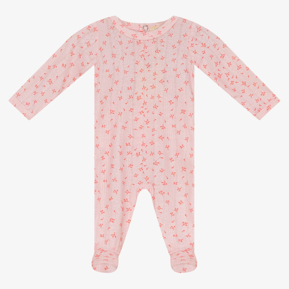 Fragile Print Footie - Pink