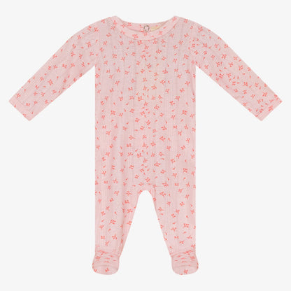 Fragile Print Footie - Pink