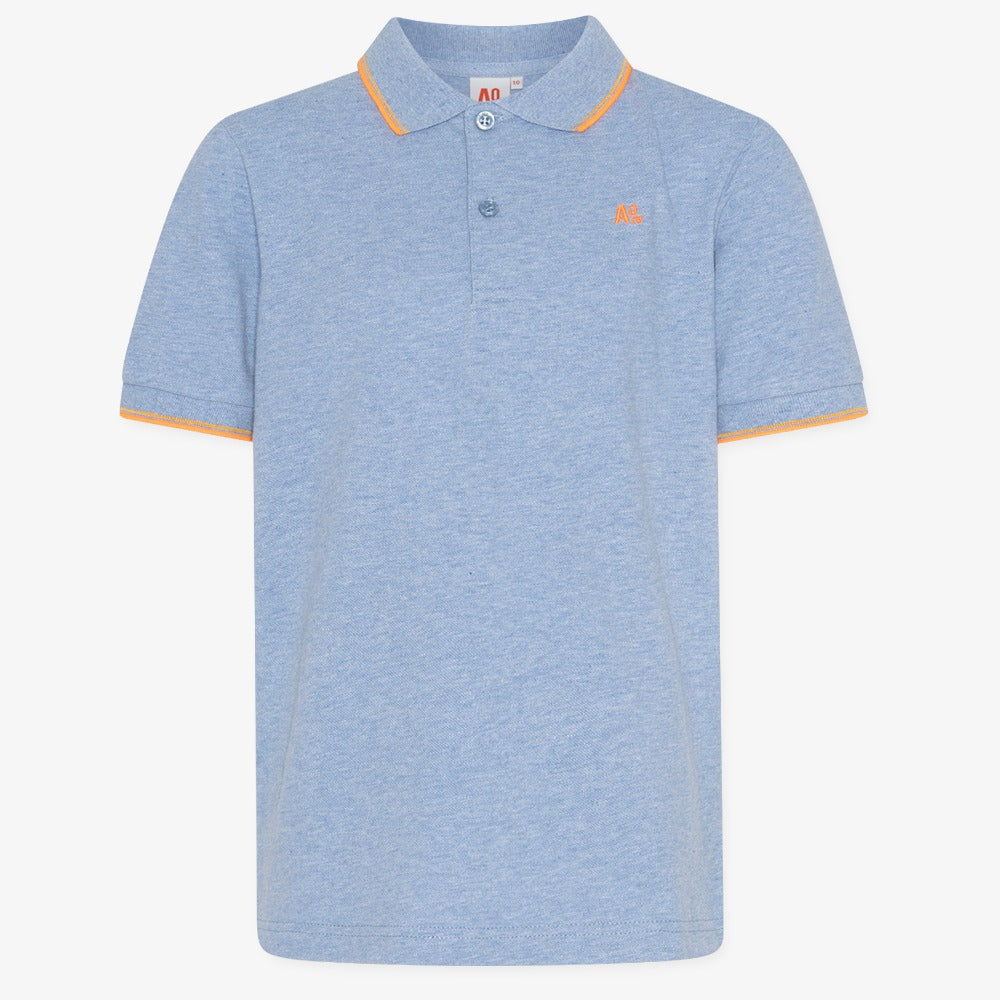 A076 Carter Logo Polo - Heather Blue