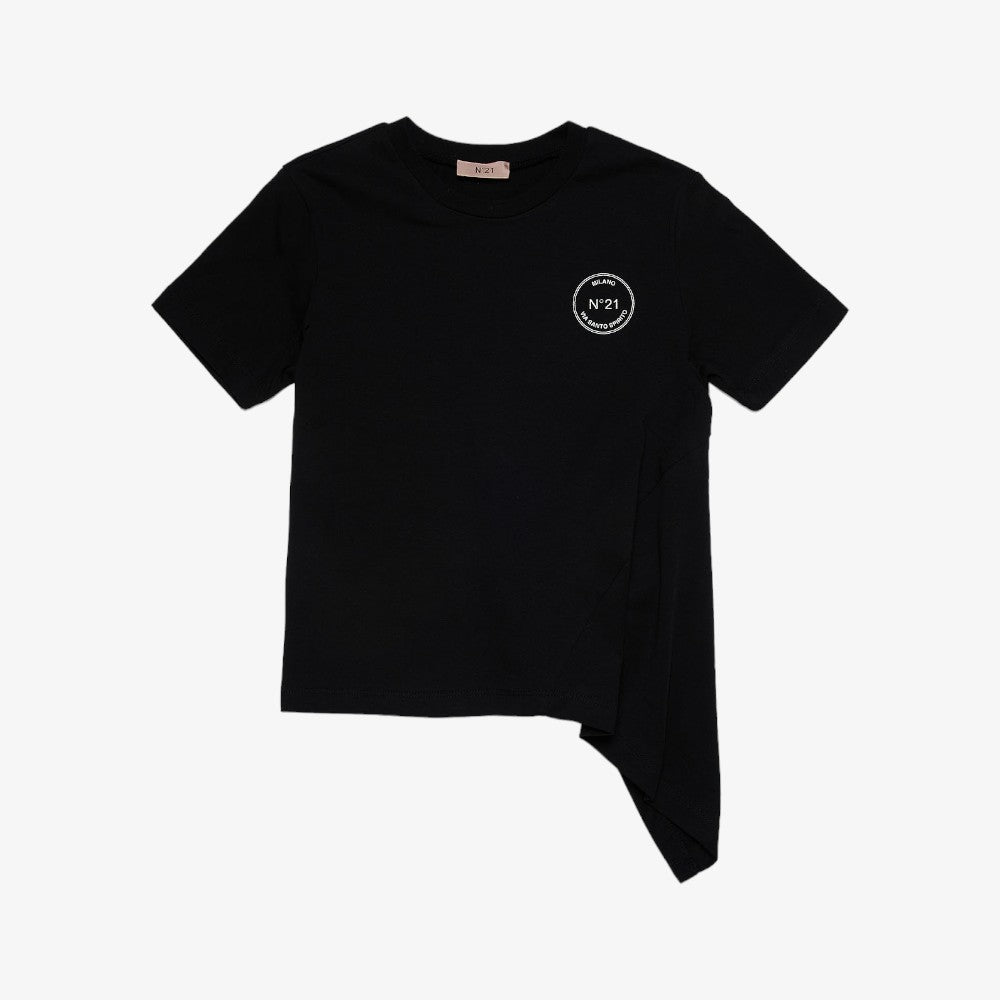 N21 Assymetrical Logo Tee - Black