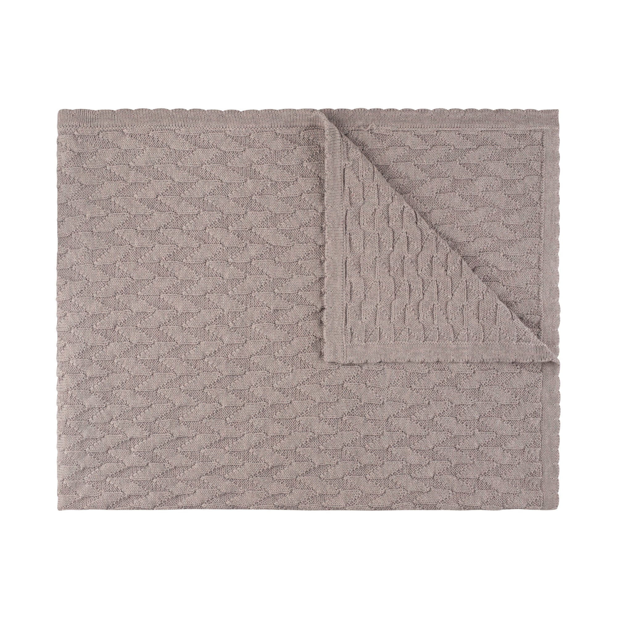 Pippin Jigsaw Knit Blanket - Heather Dove