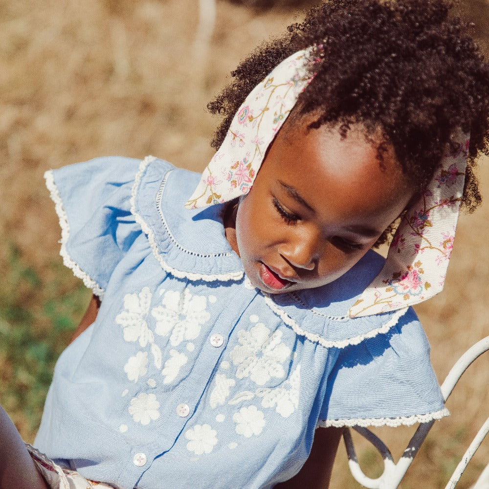 Louise Misha Malava Blouse And Bloomer - Light Blue