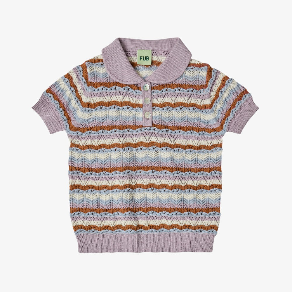 Pointelle Polo - Heather