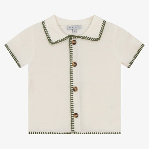 Mann Embroidered Stitch Top And Shorts - White-moss