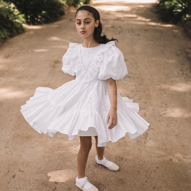 Petite Amalie Eyelet Poplin Dress - White