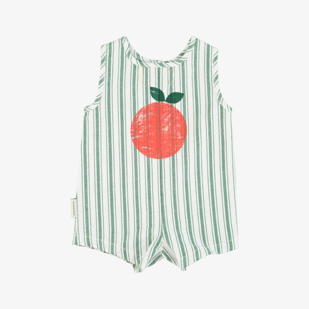 Piupiuchick Striped Romper - White-green