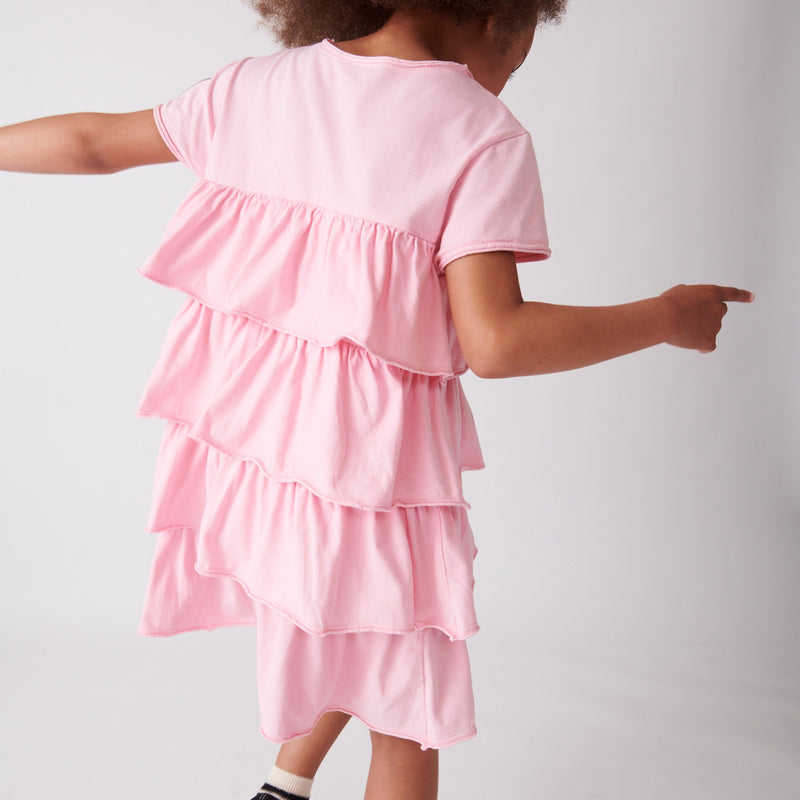 Loud Apparel Tiered Layered Dress - Pink